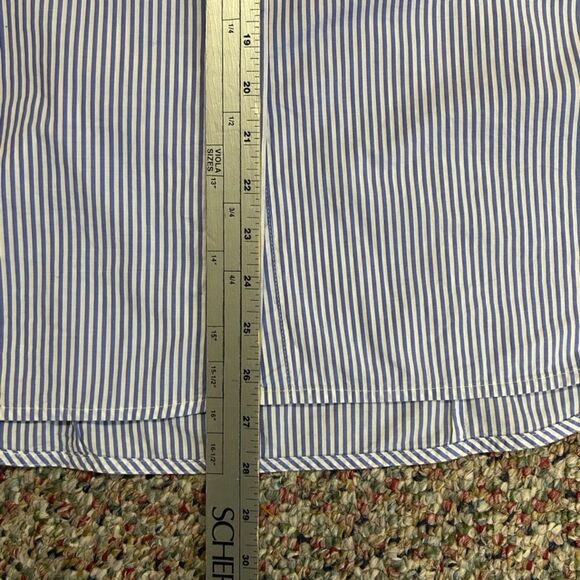 J. Crew Blue White Striped Cotton Poplin Hidden Button Signature Fit Shirt Sz 8 - Picture 12 of 15